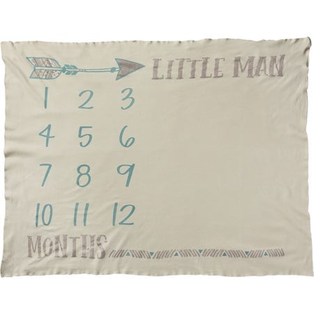 Little Man Milestone Blanket - Cotton