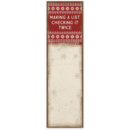 Nordic Making A List Checking It Twice List Pad - Paper, Magnet
