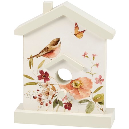 Chickadee Bird House Sitter - Wood, Paper