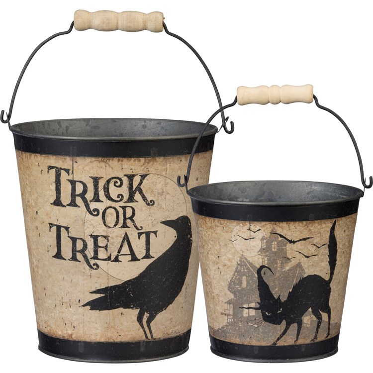 Trick Or Treat Halloween Bucket Set | Primitives By Kathy
