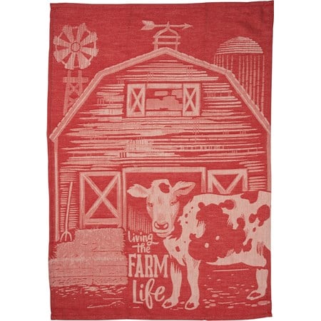 Living The Farm Life Kitchen Towel - Cotton