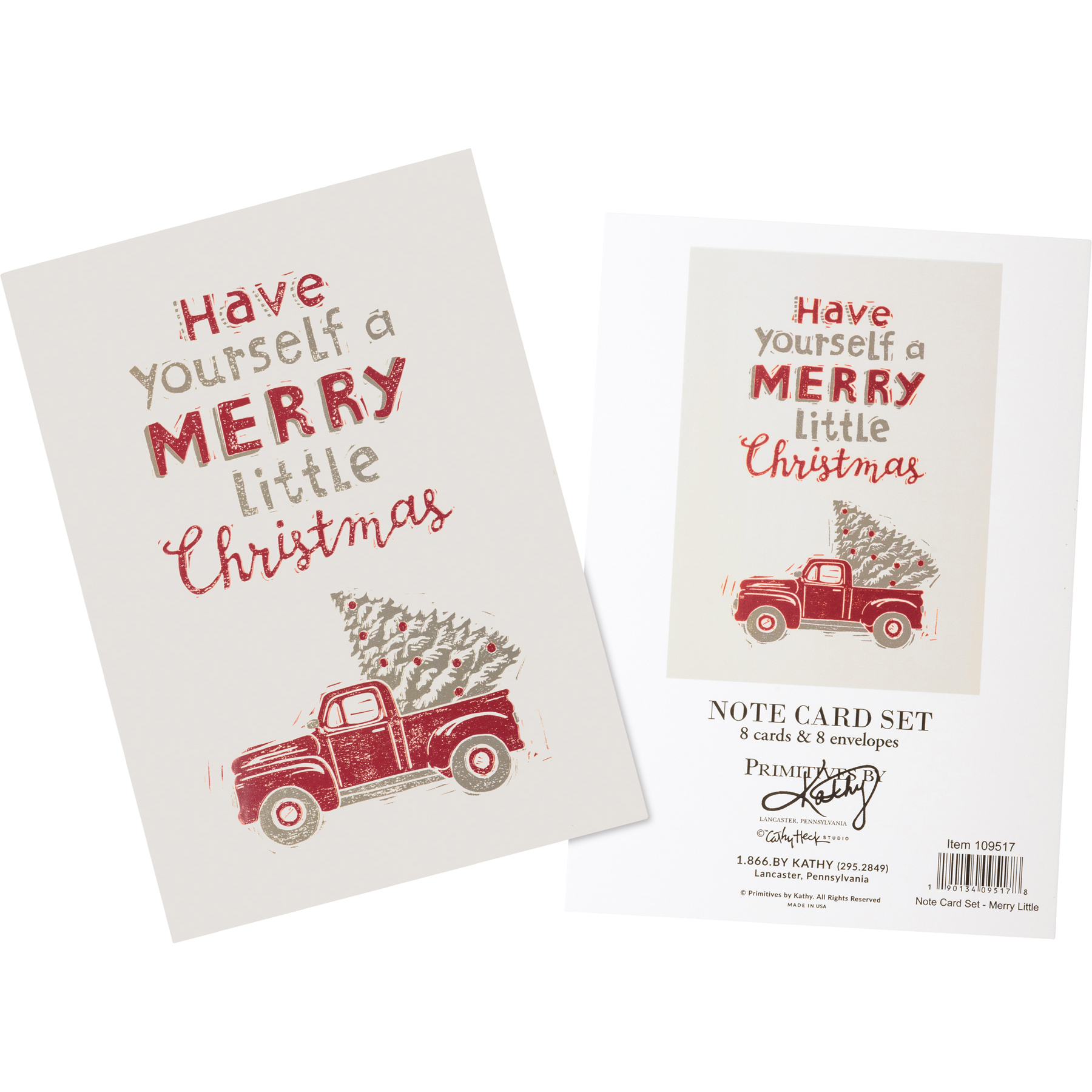 Note Card Set - Have A Merry Christmas - Block Print ...