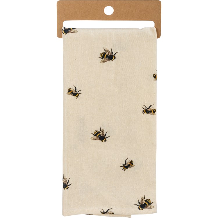 Bee Kitchen Towel, Handprinted Kitchen Towels, Handmade, Natural Cotton,  Choose Your Color, Honey Bees 