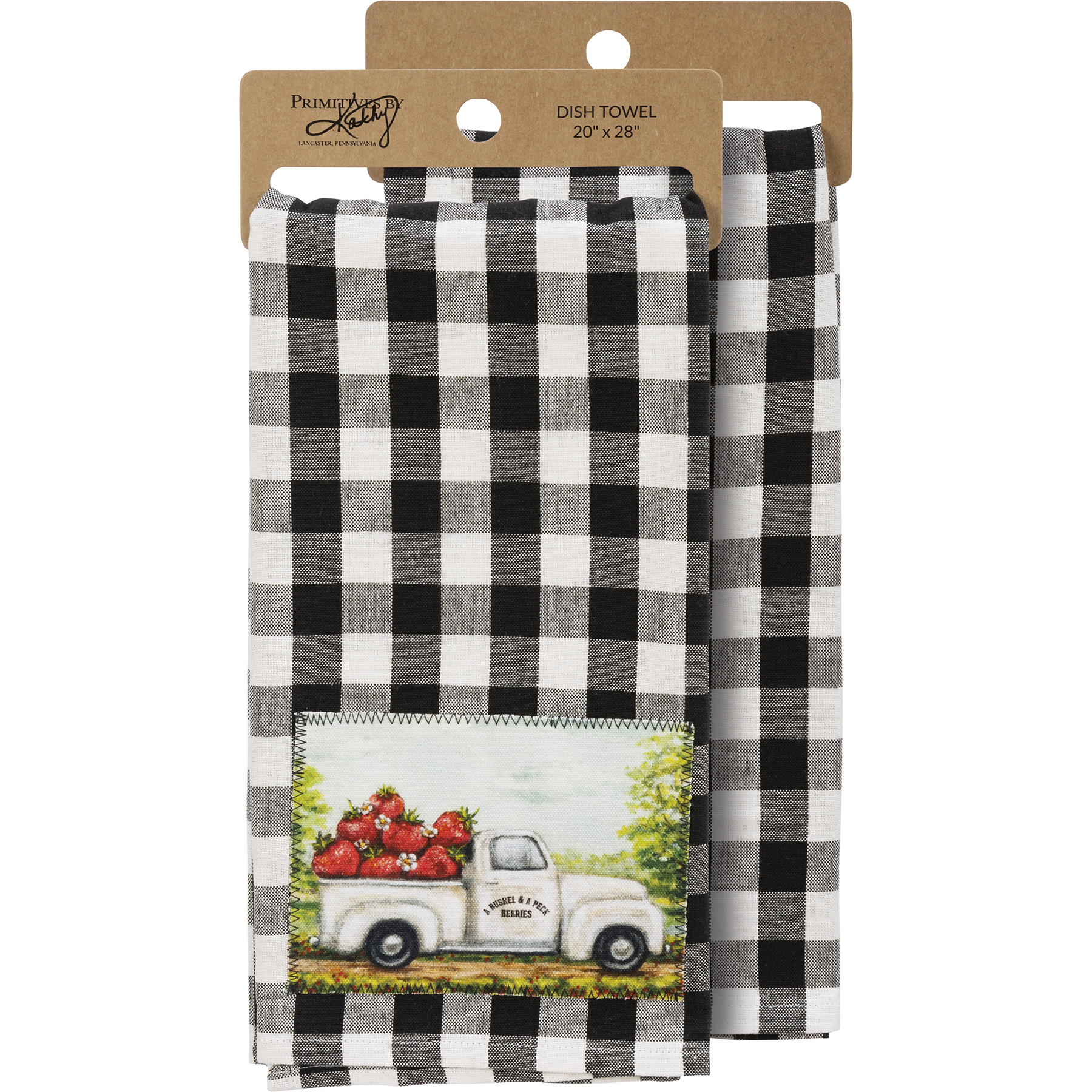 Primitives by Kathy Merry Christmas Plaid Kitchen Dish Towel - 20 x 28