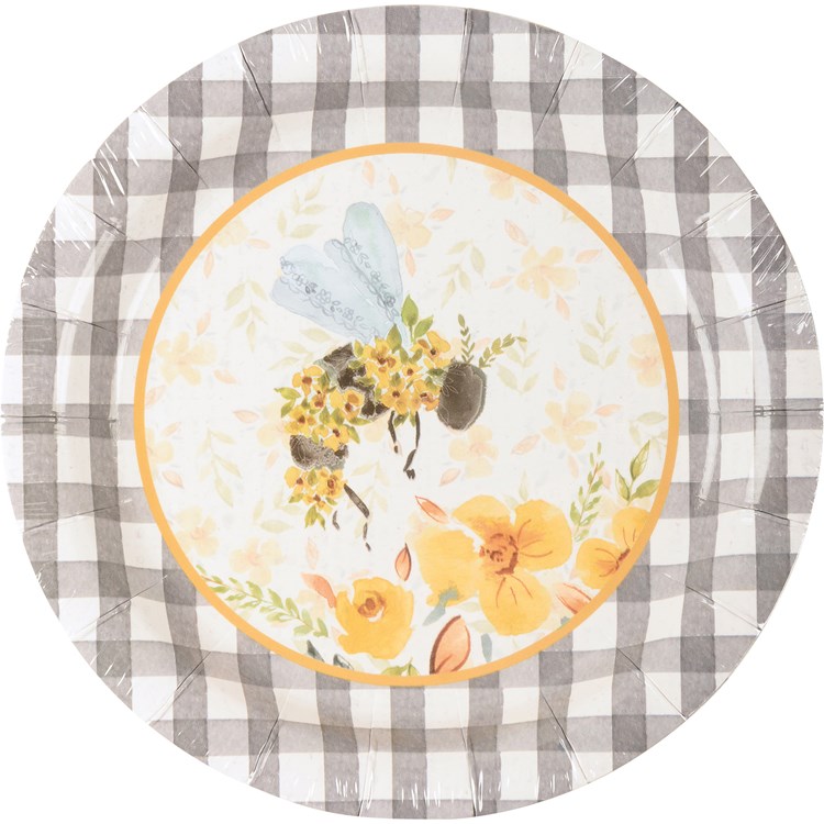 Floral Bee Disposable Paper Plates