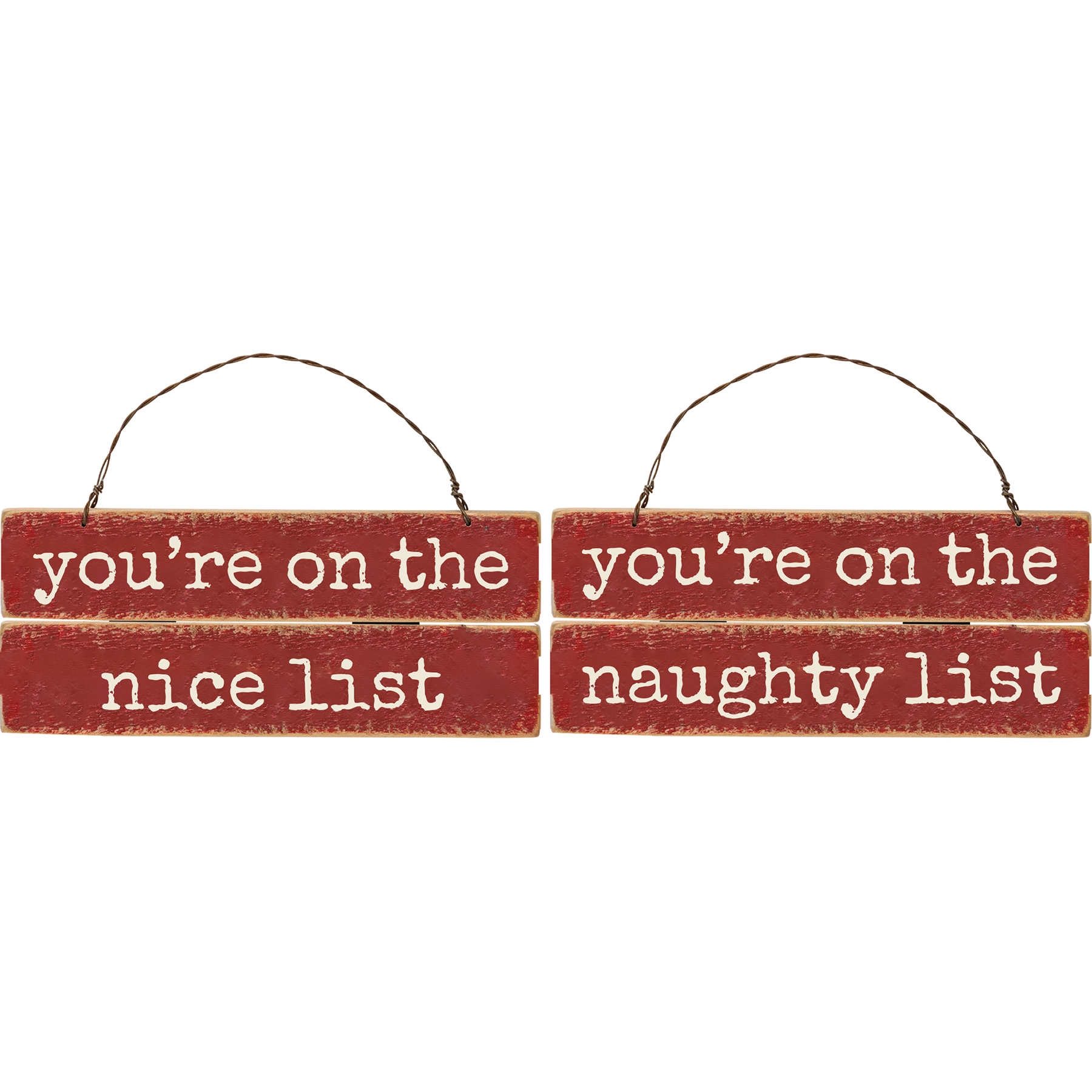 Naughty And Nice Ornament Set | Primitives By Kathy