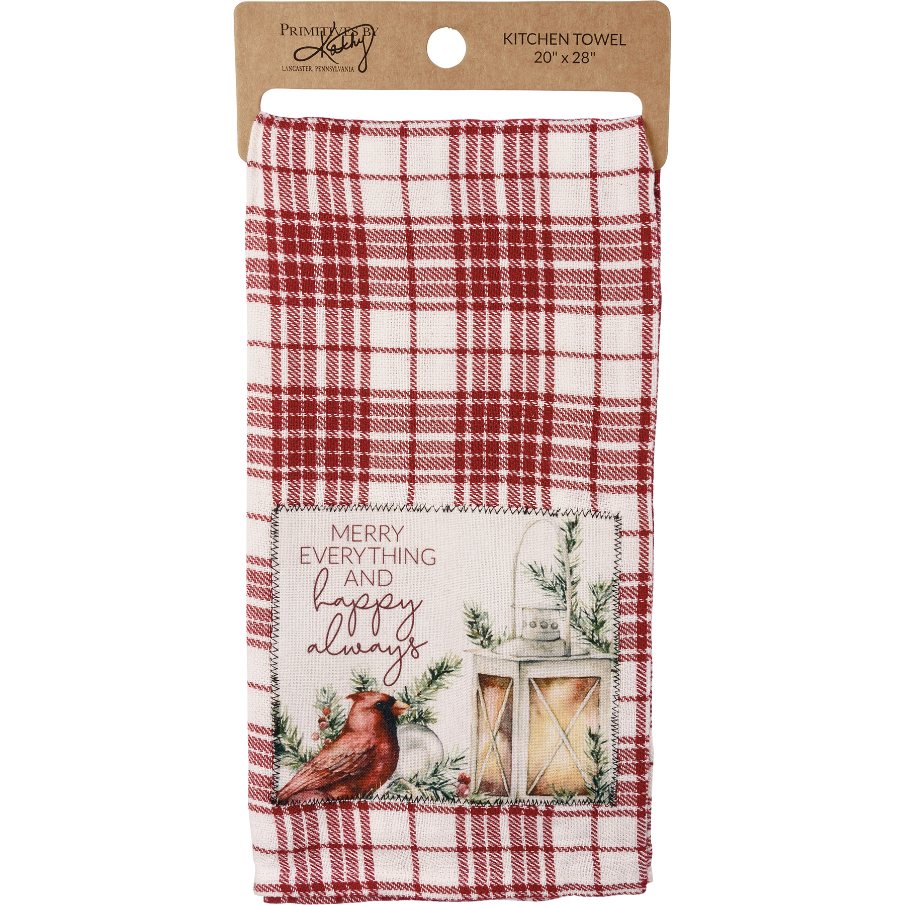 Primitives by Kathy Merry Christmas Plaid Kitchen Dish Towel - 20 x 28