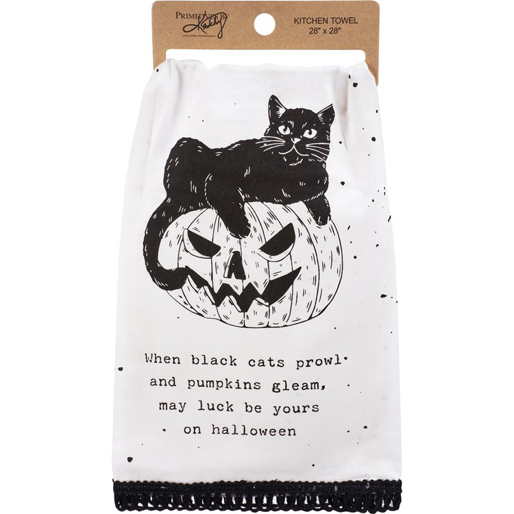 When Black Cats Prowl Kitchen Towel