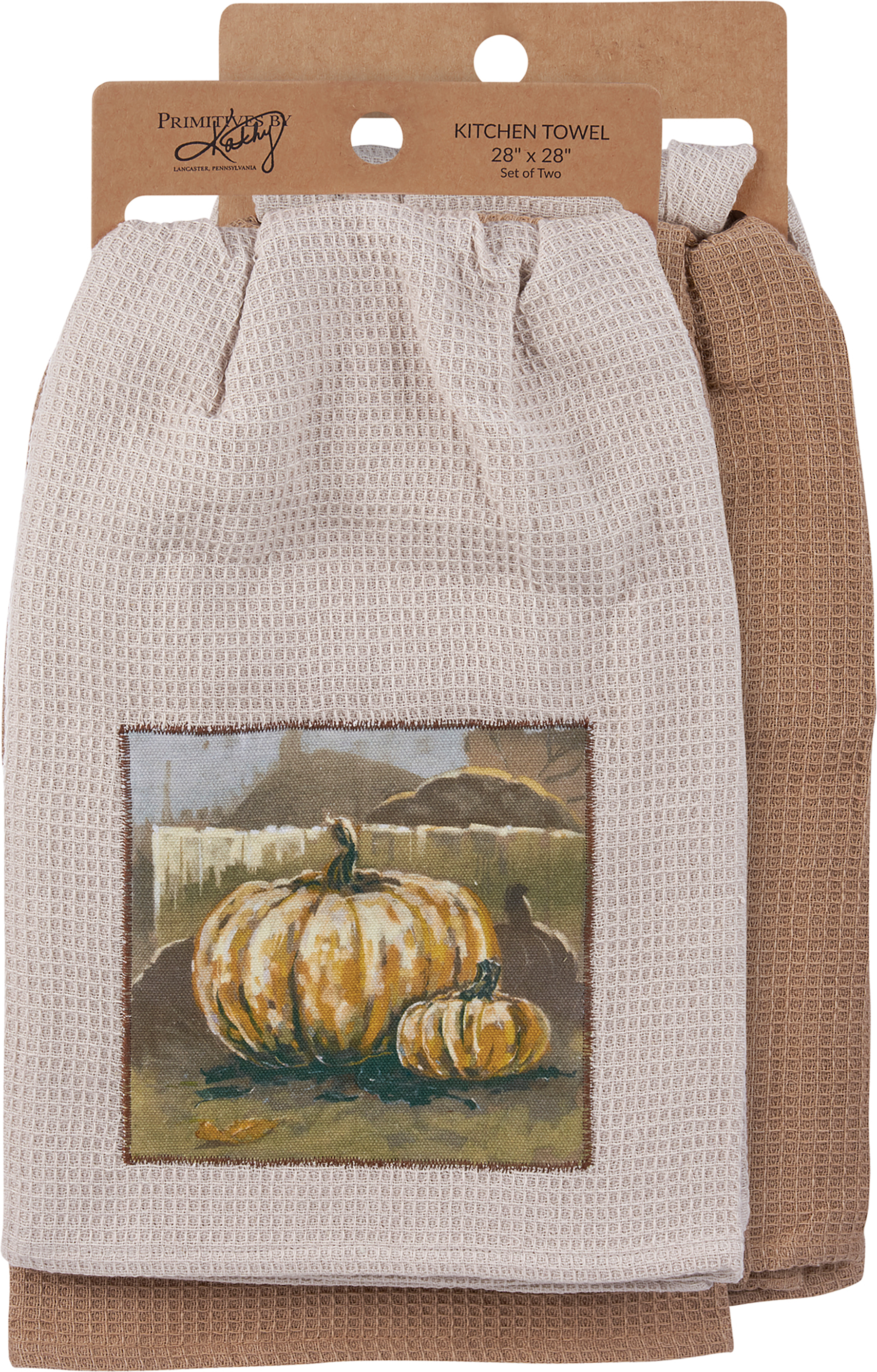 Rustic kitchen towels Pumpkin & Cabbage (set of 2)