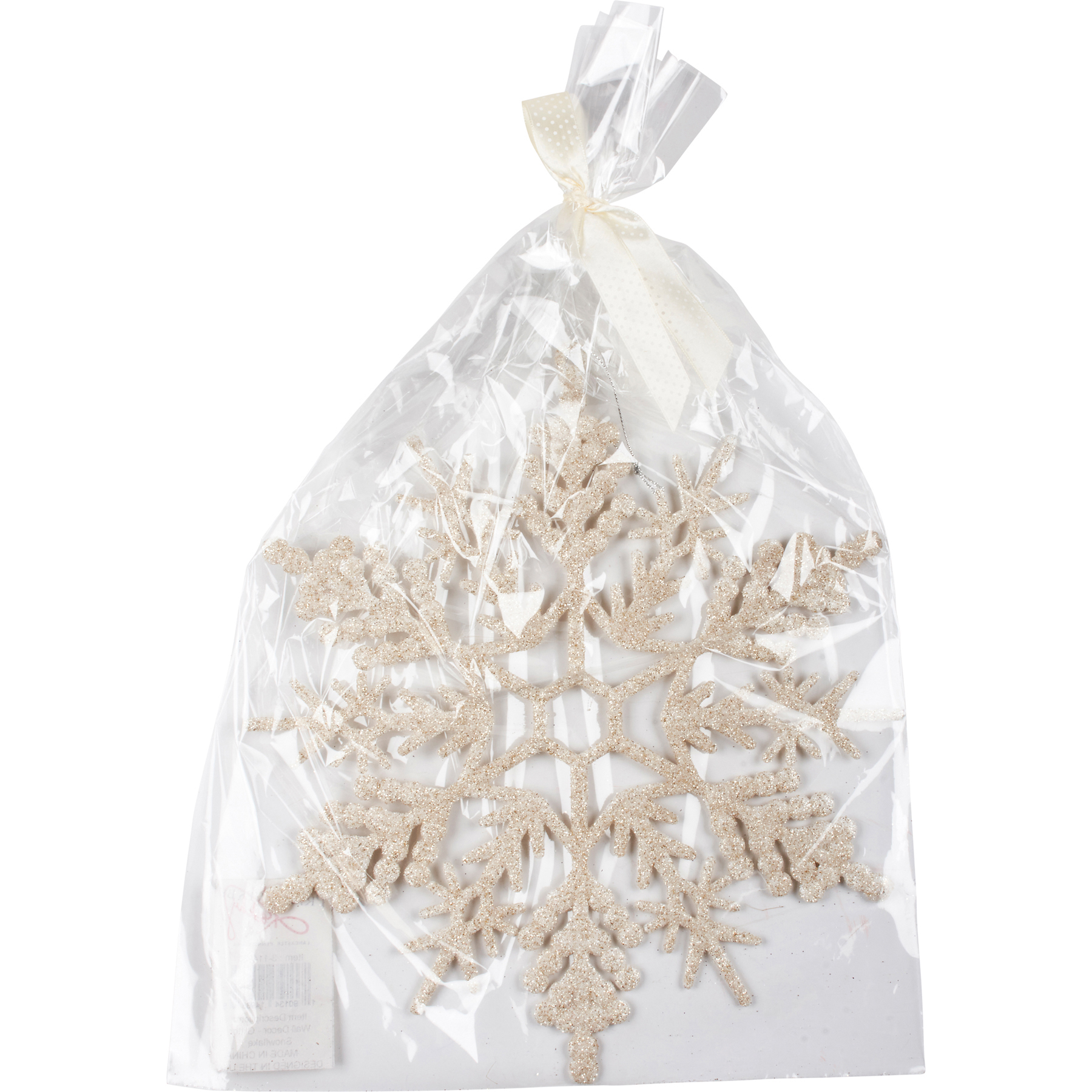 Snowflake Flurry Plastic Bag and Metallic Silver Tissue