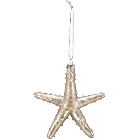 Starfish Glass Ornament - Glass, Metal
