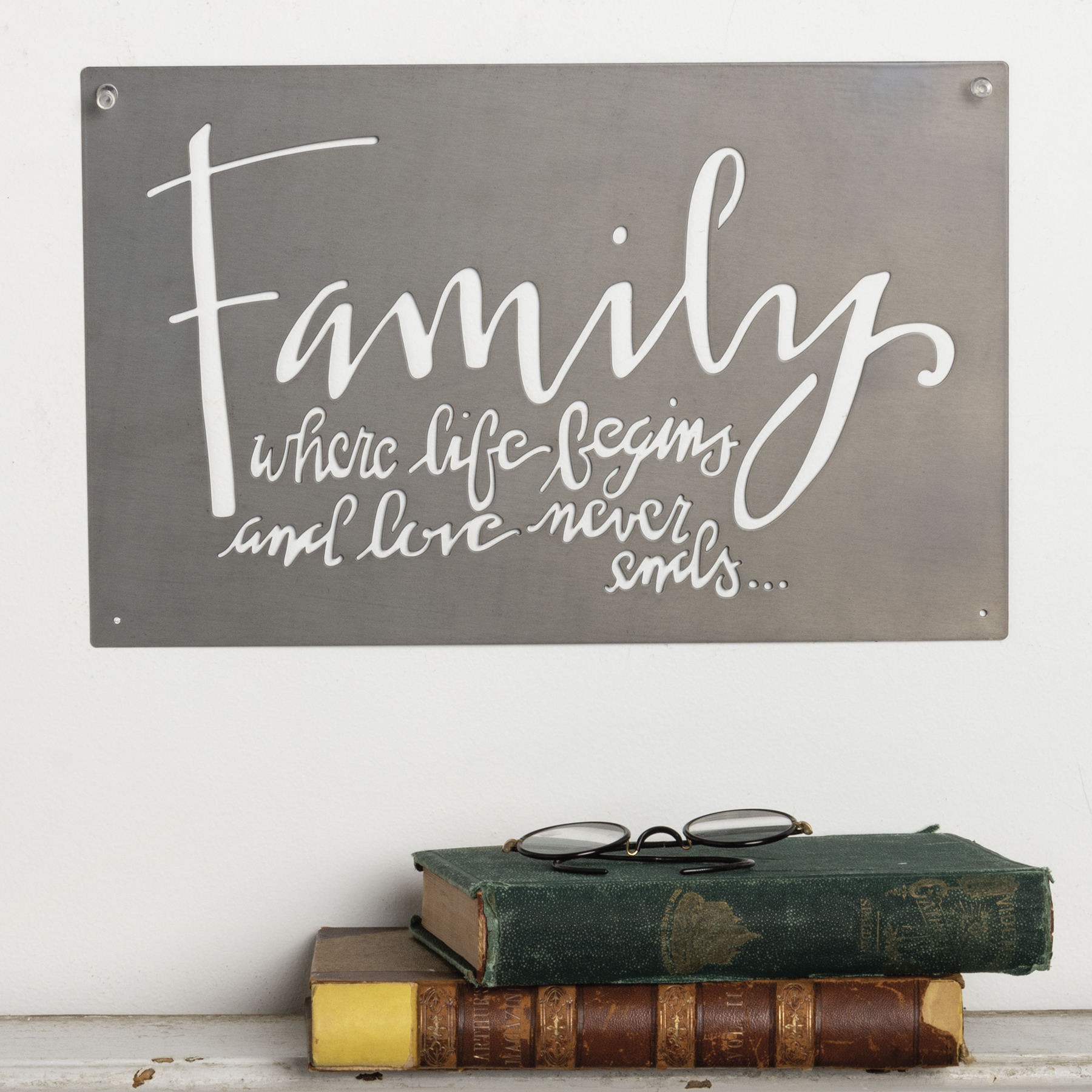 Family Where Life Begins Metal Wall Art | Primitives By Kathy