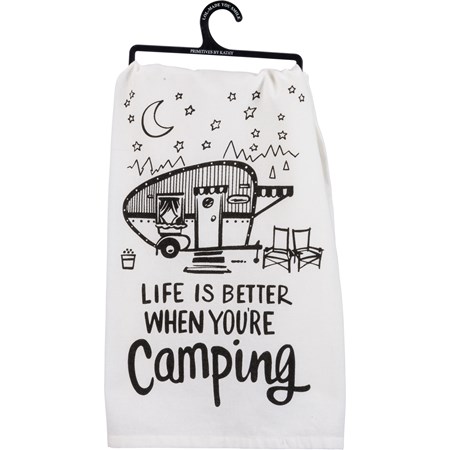 Life is Better When You're Camping - Tea Towel - Lone Star Art