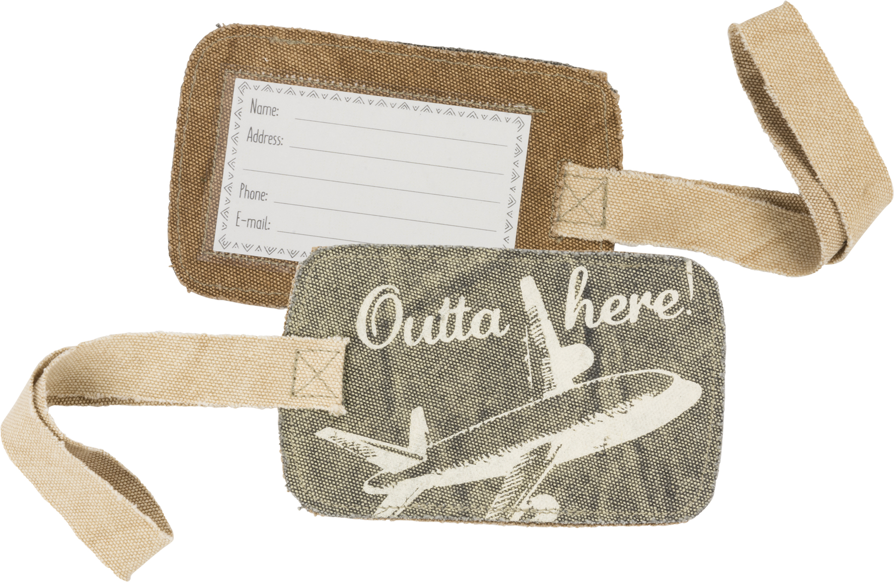 canvas luggage tag